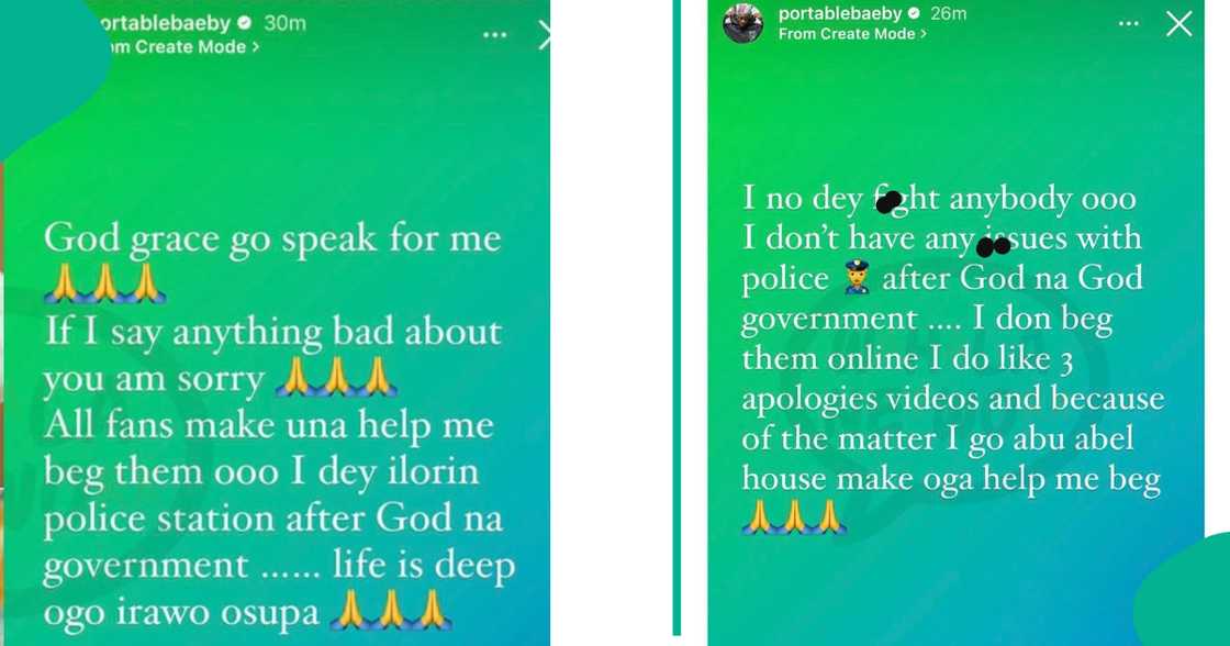 Portable cries out after fresh arrest security operatives from Kwara state arrested him in Abeokuta, Ogun state amid rift online drama with Saheed Osupa. Portable cries out after fresh arrest security operatives from Kwara state arrested him in Abeokuta, Ogun state amid rift online drama with Saheed Osupa.