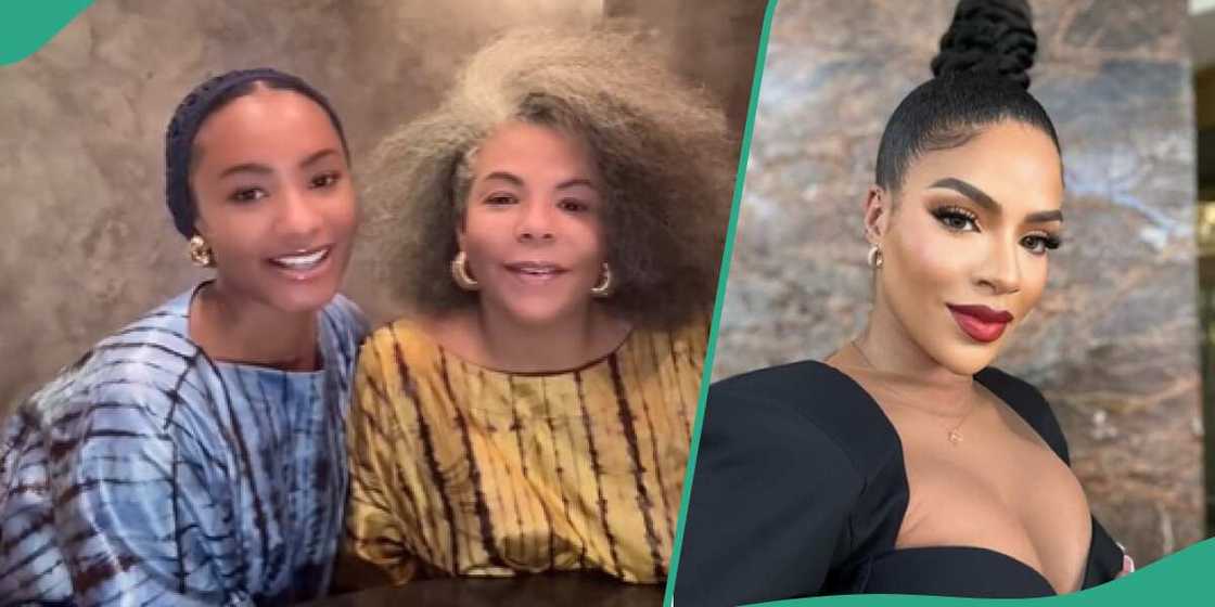 Temi Otedola's mother and BBNaija's Venita. Temi Otedola's mother and BBNaija's Venita.
