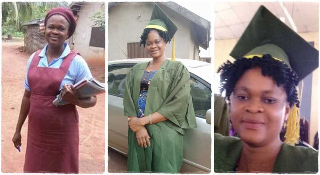 Nigerian woman starts university after graduating from secondary school. Nigerian woman starts university after graduating from secondary school.