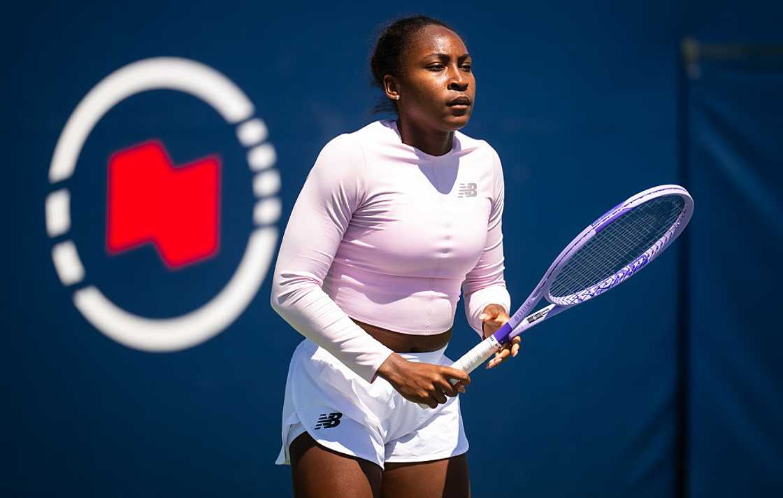 Coco Gauff during a practice session Coco Gauff during a practice session
