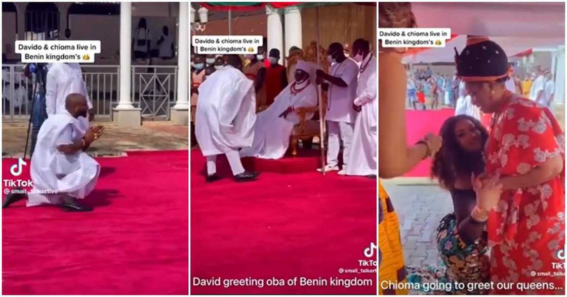 Photos of Davido and Chioma visiting the Oba of benin Photos of Davido and Chioma visiting the Oba of benin