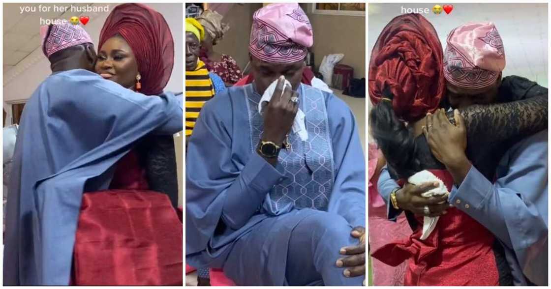 Elder brother weeps at sister's wedding, video of man weeping at his siter's wedding, Nigerian elder brother weeps at kid sister's wedding, emotional Nigerina wedding videos Elder brother weeps at sister's wedding, video of man weeping at his siter's wedding, Nigerian elder brother weeps at kid sister's wedding, emotional Nigerina wedding videos