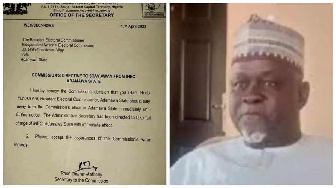 Hudu Yunusa Ari, INEC, Adamawa governorship election, supplementary poll Hudu Yunusa Ari, INEC, Adamawa governorship election, supplementary poll