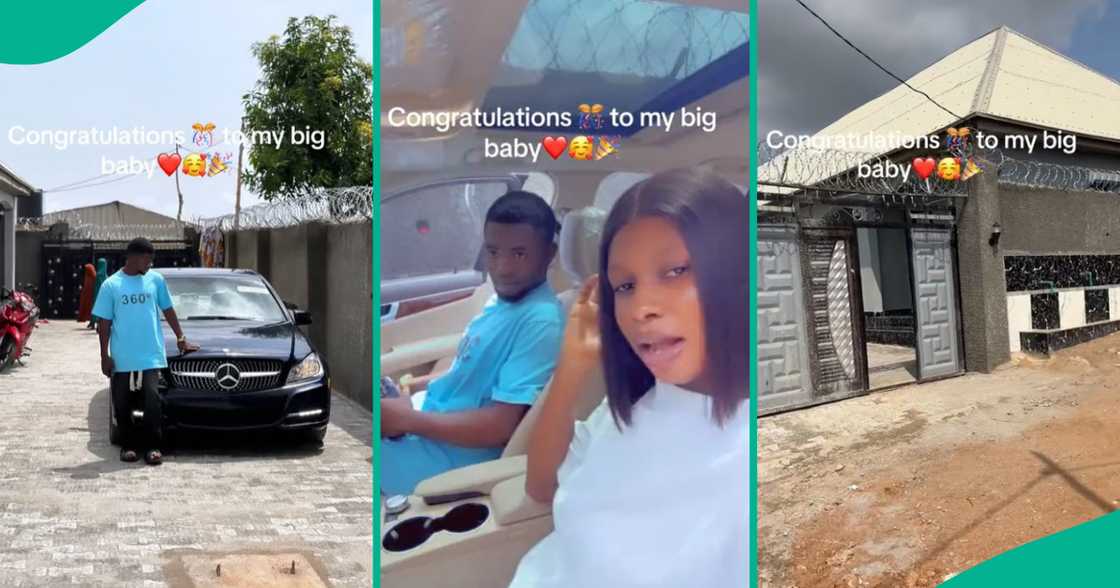 Lady shares lover's new car and house