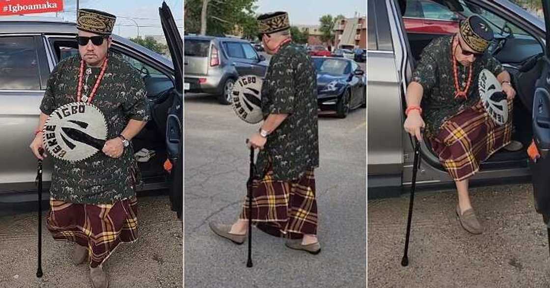 Oyinbo man rocks native outfit, shows love for Igbo culture Oyinbo man rocks native outfit, shows love for Igbo culture