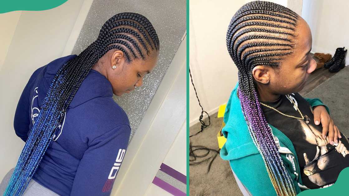 Ombre cornrows.