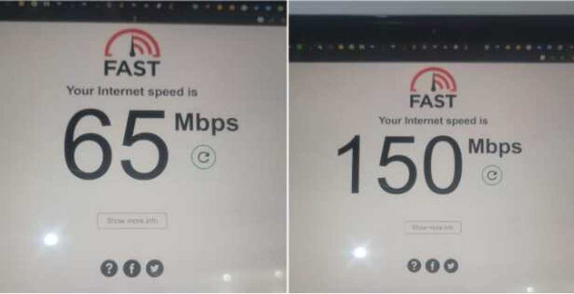 Starlink speed/low and high speed.