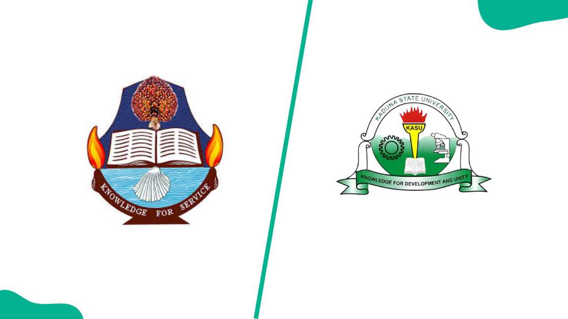 The University of Calabar logo and the Kaduna State University logo The University of Calabar logo and the Kaduna State University logo