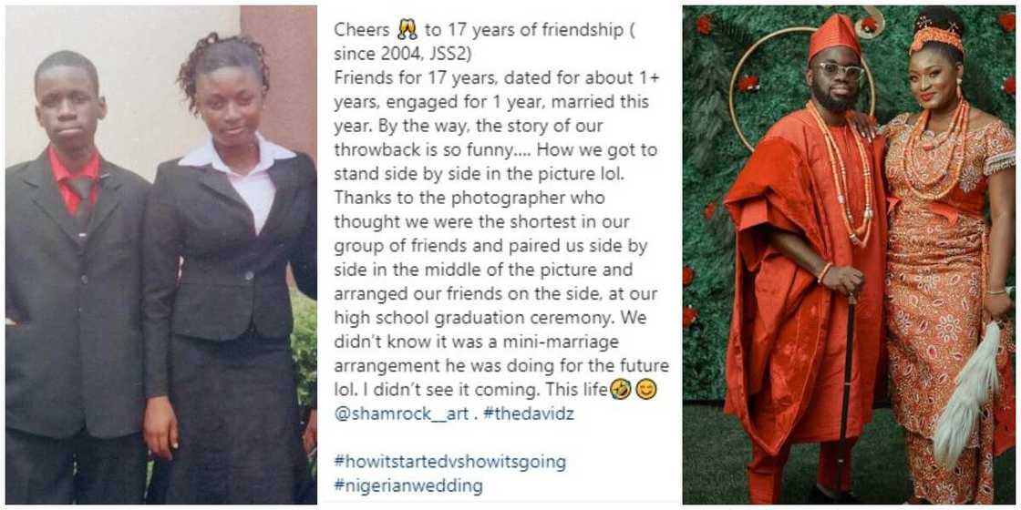 Secondary school classmates marry after 17 years, throwback and wedding photos go viral Secondary school classmates marry after 17 years, throwback and wedding photos go viral