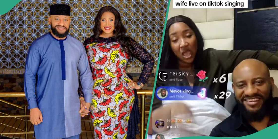 Yul Edochie and Judy Austin singing online. Yul Edochie and Judy Austin singing online.