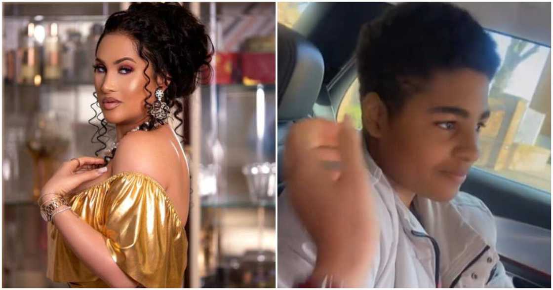 Actress Caroline Hutchings and her son Actress Caroline Hutchings and her son