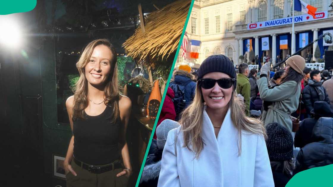 Emma Vigeland is seen in a black tank top and a white coat Emma Vigeland is seen in a black tank top and a white coat