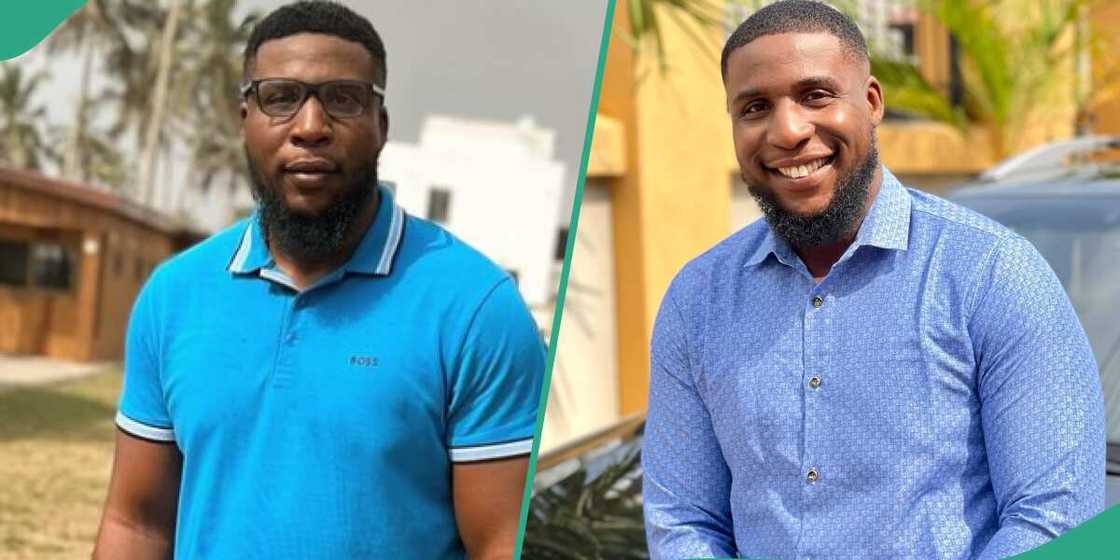 Michael Uchegbu wears blue outfits Michael Uchegbu wears blue outfits