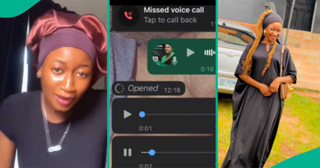 Lady releases the voice note that her father's 24-year-old new wife sent to her. Lady releases the voice note that her father's 24-year-old new wife sent to her.