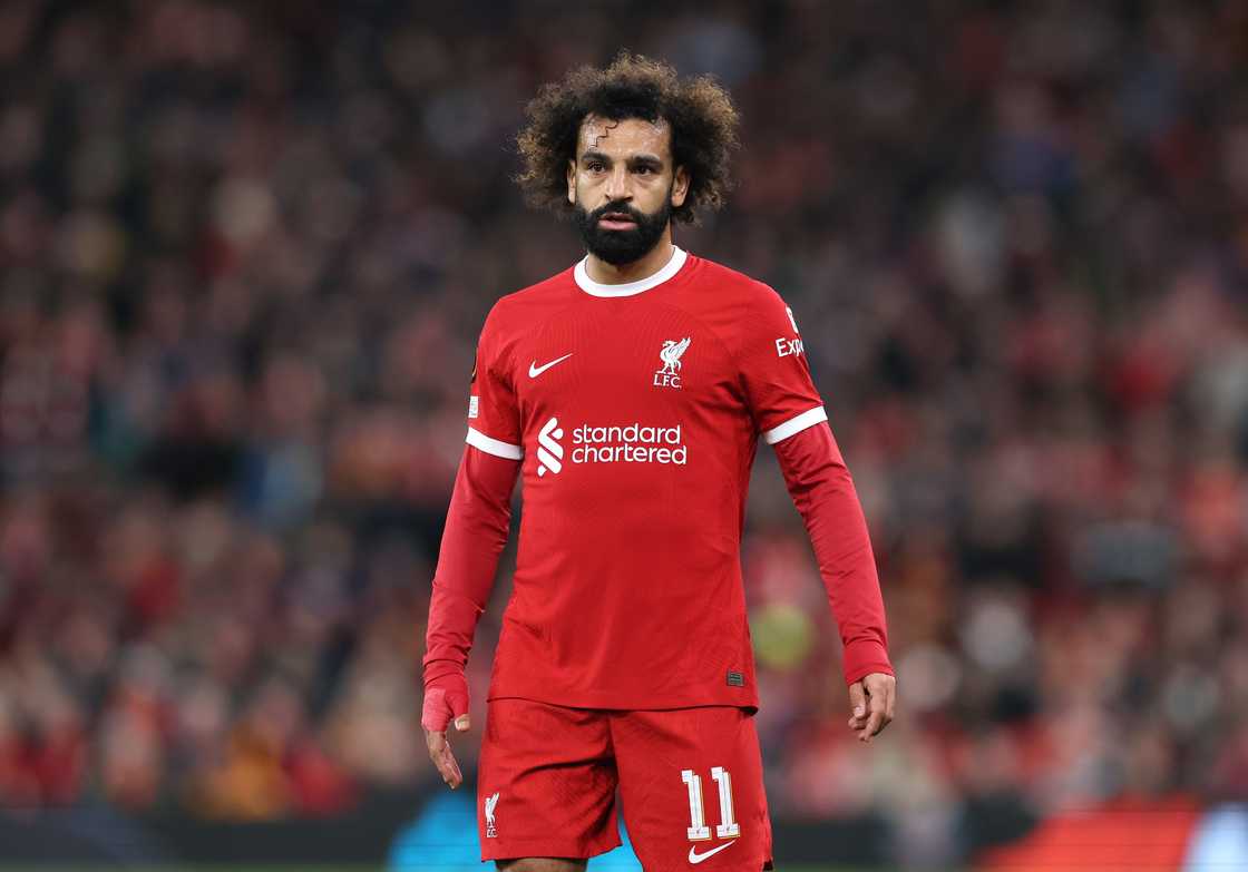 Mohamed Salah during the UEFA Europa League Group E match between Liverpool FC and R. Union Saint-Gilloise at Anfield in Liverpool Mohamed Salah during the UEFA Europa League Group E match between Liverpool FC and R. Union Saint-Gilloise at Anfield in Liverpool