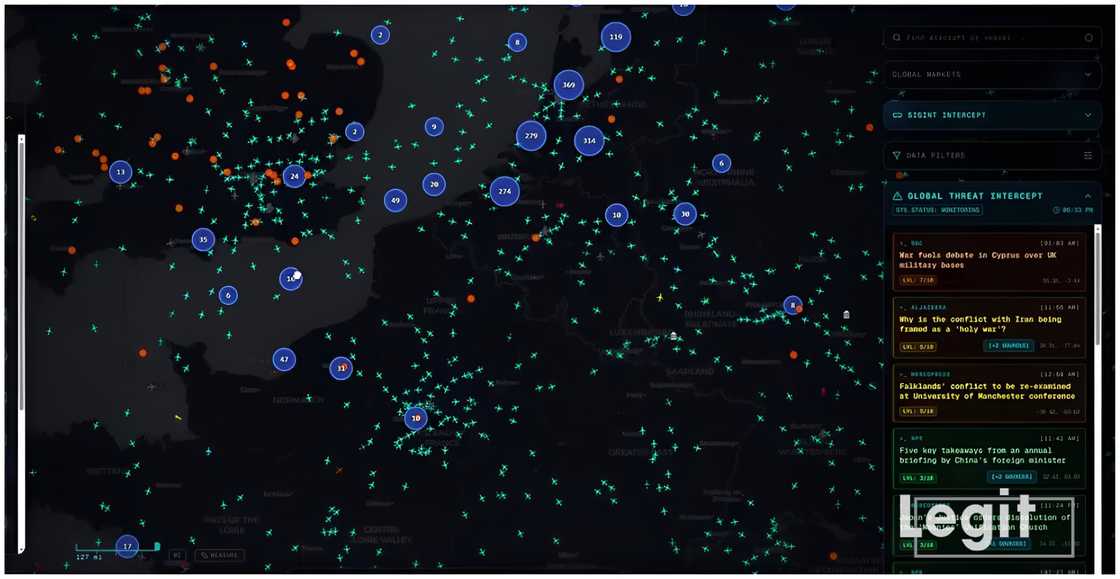 An open-source tool called ShadowBroker which tracks aircraft, satellites, conflict zones, CCTV feeds, and others in real-time. An open-source tool called ShadowBroker which tracks aircraft, satellites, conflict zones, CCTV feeds, and others in real-time.