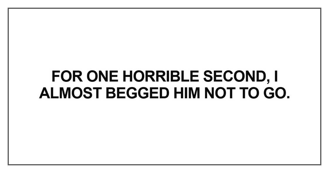 For one horrible second