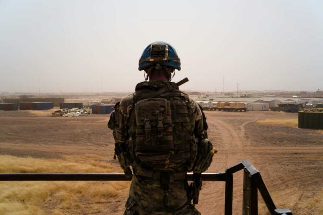 A British soldier stands watch in Menaka in 2021 A British soldier stands watch in Menaka in 2021