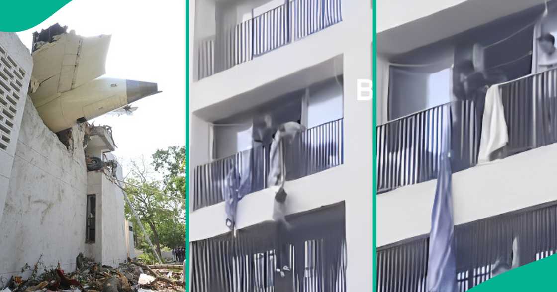 Reactions as new video shows students jumping out of building after Air India crash Reactions as new video shows students jumping out of building after Air India crash