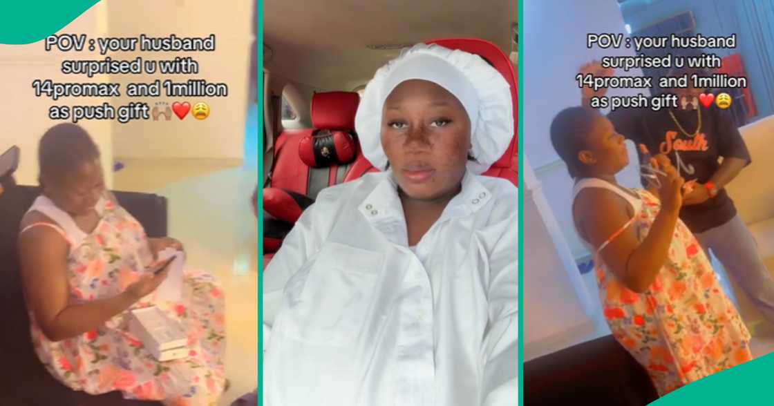 woman gets iPhone and one million naira as push gift woman gets iPhone and one million naira as push gift