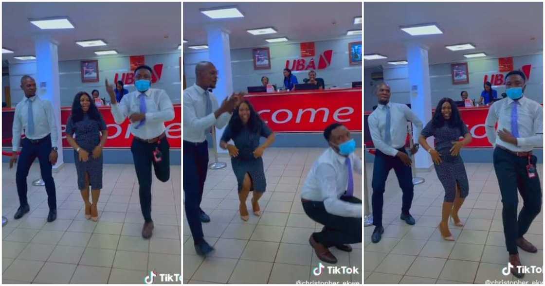 Bankers do TikTok dance, bankers dancing at work, video of bankers doing TikTok dance at work Bankers do TikTok dance, bankers dancing at work, video of bankers doing TikTok dance at work