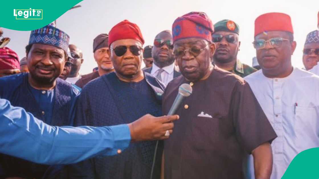 Nigerian President Bola Tinubu at the commissioning of the first completed phrase of the Lagos-Calabra coastal road. Nigerian President Bola Tinubu at the commissioning of the first completed phrase of the Lagos-Calabra coastal road.