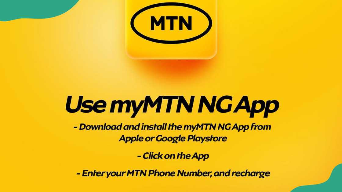 A yellow background showing steps to use the myMTN NG App. A yellow background showing steps to use the myMTN NG App.