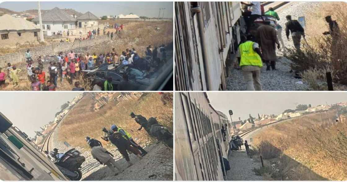 Yadda jirgin kasan Abuja-Kaduna ya murkushe mota a kan titinsa Yadda jirgin kasan Abuja-Kaduna ya murkushe mota a kan titinsa