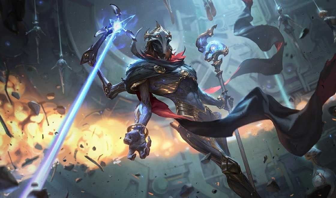 Viktor with his weapon during battle Viktor with his weapon during battle