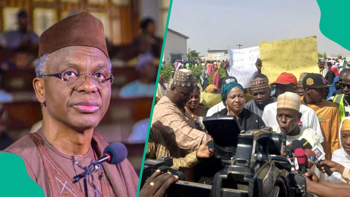 Masu zanga zangar sun zargi El-Rufai da jefa 'yan kasuwa a cikin wahala a lokacin da yake gwamnan Kaduna Masu zanga zangar sun zargi El-Rufai da jefa 'yan kasuwa a cikin wahala a lokacin da yake gwamnan Kaduna