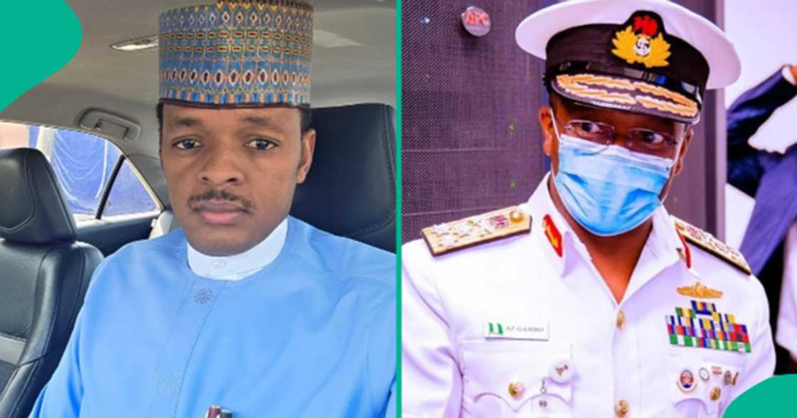 Lieutenant Yarima shows off Vice Admiral AZ Gambo after face-off with Wike. Lieutenant Yarima shows off Vice Admiral AZ Gambo after face-off with Wike.