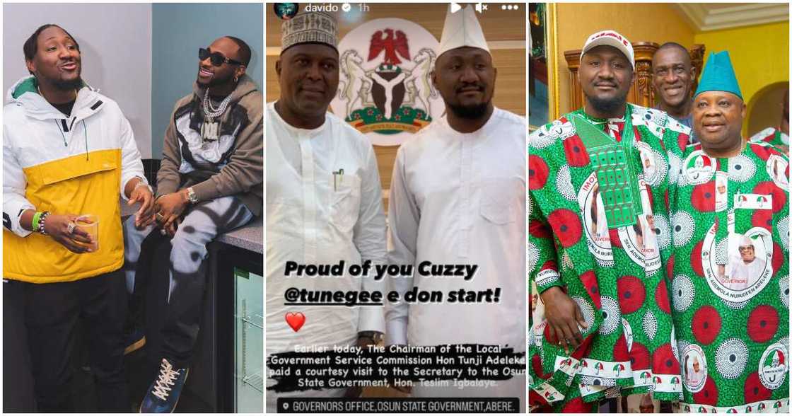 Davido celebrates as cousin Tunegee bags political appointment in Osun state.