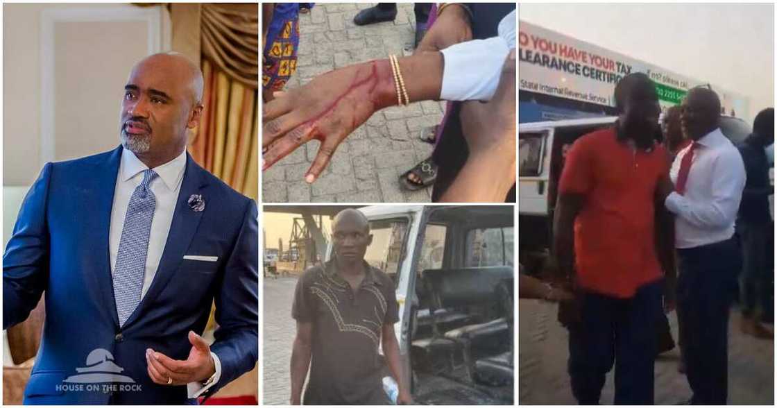 Clips of the bus Paul Adefarasin is alleged to have attacked and destroyed emerges Clips of the bus Paul Adefarasin is alleged to have attacked and destroyed emerges
