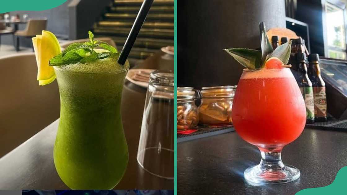 Mint Zink (L) and Resonant Passion (R) mocktails Mint Zink (L) and Resonant Passion (R) mocktails