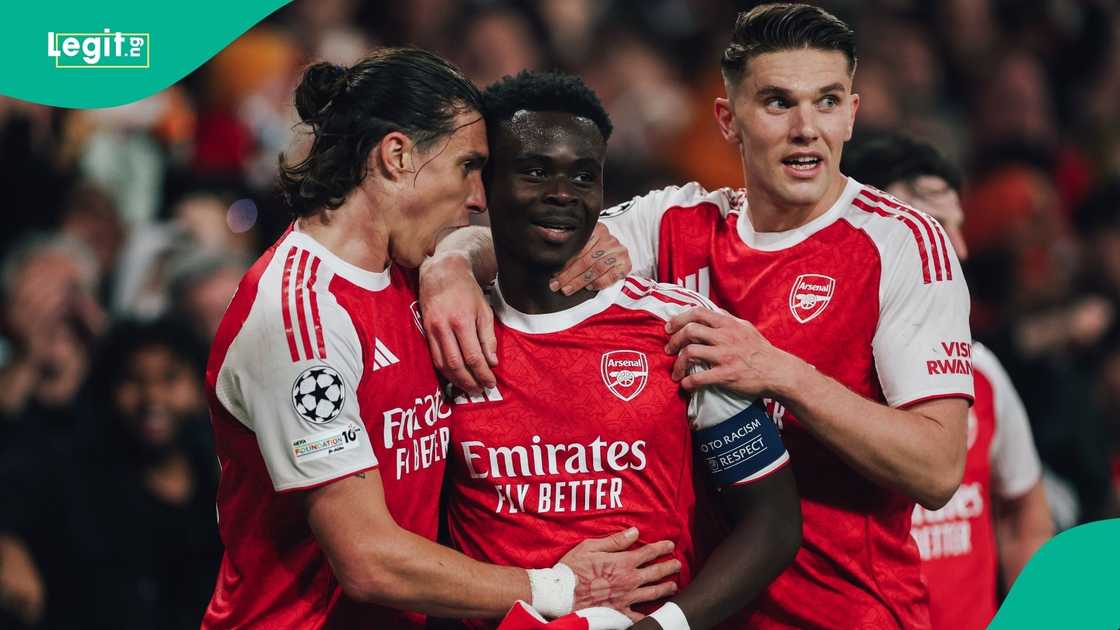 Bukayo Saka, Arsenal, UEFA, Champions League, Paris Saint-Germain, Football. Bukayo Saka, Arsenal, UEFA, Champions League, Paris Saint-Germain, Football.