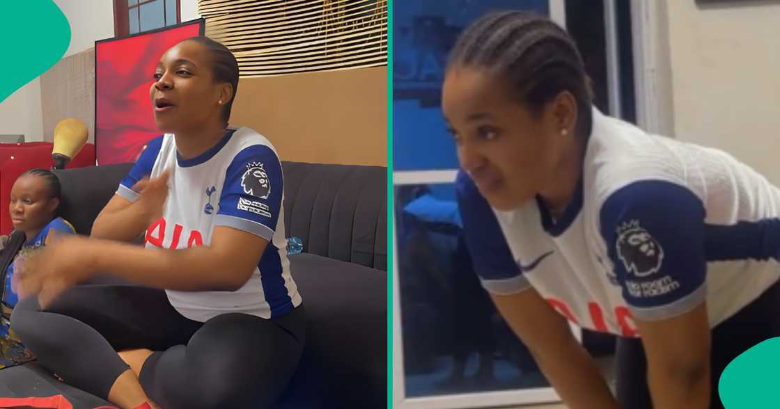Female Tottenham fan celebrates wildly and rolls on floor as Spurs finally win first trophy in 17 years Female Tottenham fan celebrates wildly and rolls on floor as Spurs finally win first trophy in 17 years