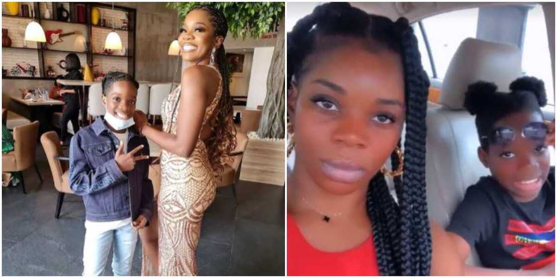 Wizkid's son Tife and mother. Wizkid's son Tife and mother.