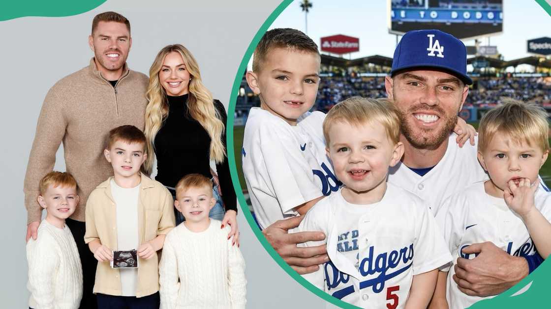 Freddie Freeman with his family in February 2026. Freddie Freeman with his sons in Toronto, Canada.