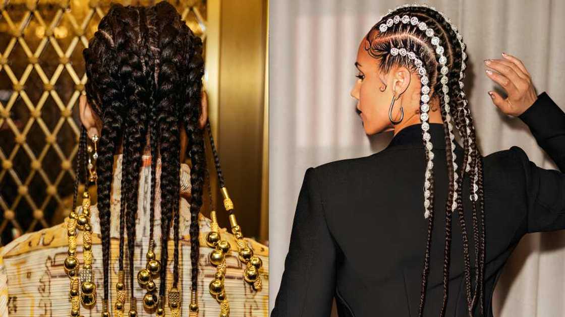 Alicia Keys' cornrows hairstyle