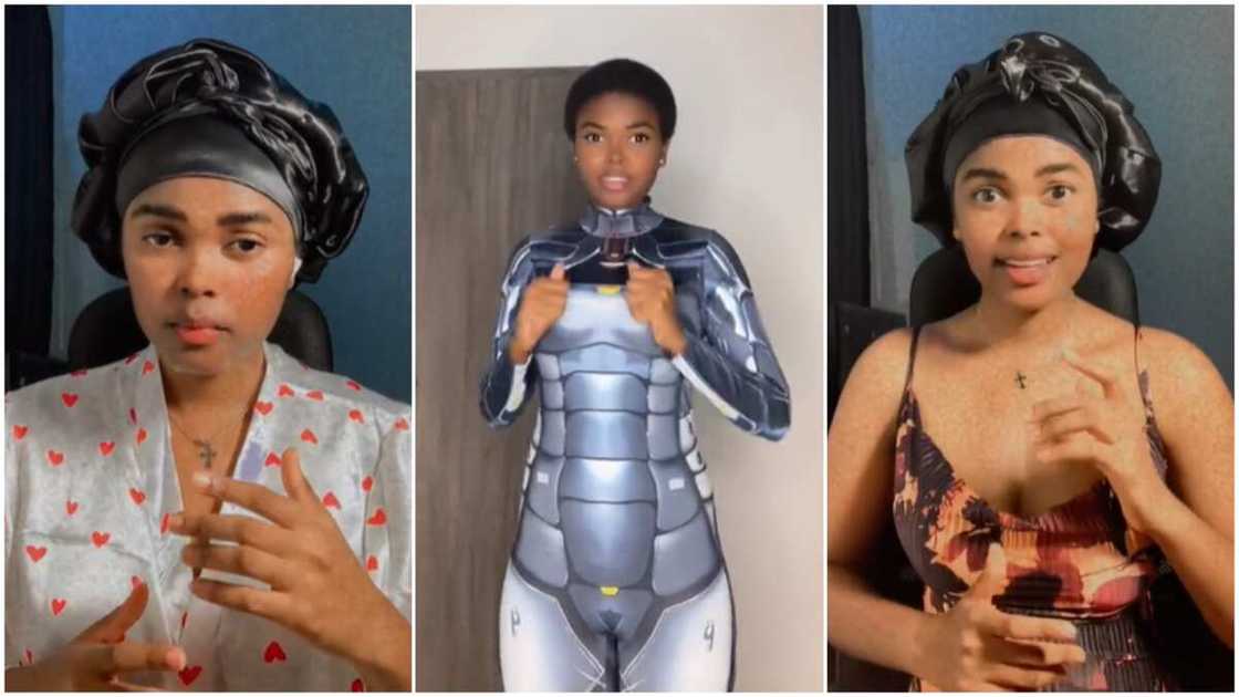 Lady playing as AI/Robot role playing. Lady playing as AI/Robot role playing.