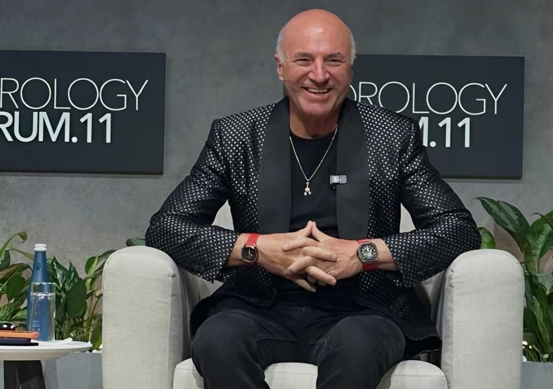 Kevin O'Leary smiles during a speaking engagement Kevin O'Leary smiles during a speaking engagement