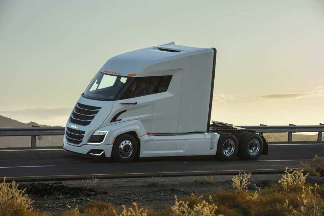 A Nikola Two truck, as presented by the Nikola truck company, whose former chief executive has been found guilty of fraud A Nikola Two truck, as presented by the Nikola truck company, whose former chief executive has been found guilty of fraud