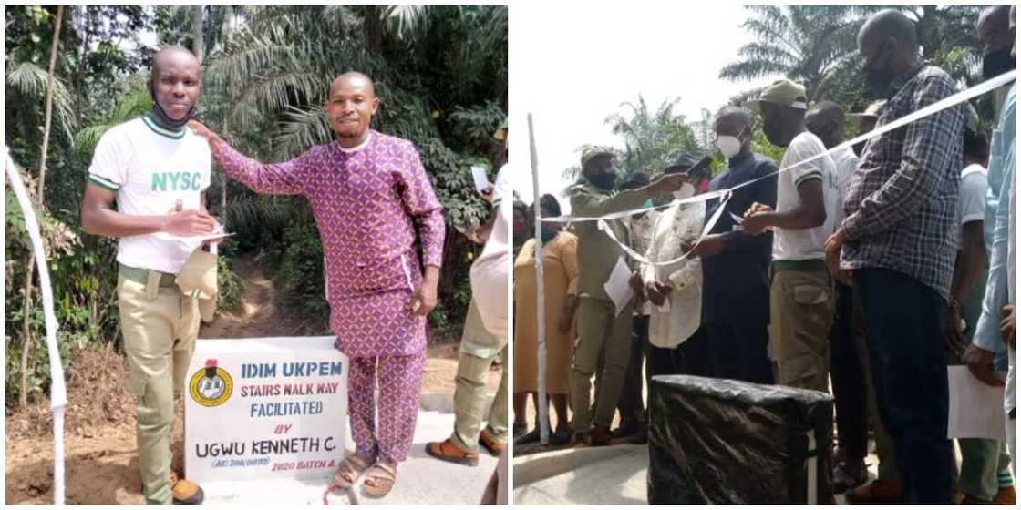 Akwa Ibom corps member creates walkway for easy access to stream Akwa Ibom corps member creates walkway for easy access to stream