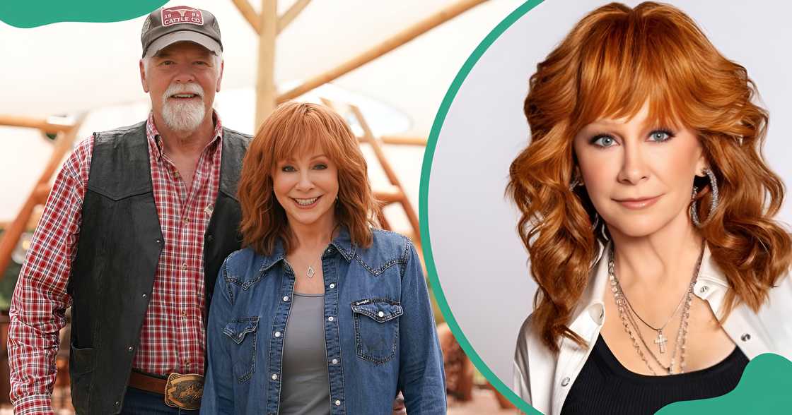 Reba McEntire poses next to Rex Linn in a scene on Big Sky: Deadly Trails. The singer poses in a promo poster Reba McEntire poses next to Rex Linn in a scene on Big Sky: Deadly Trails. The singer poses in a promo poster