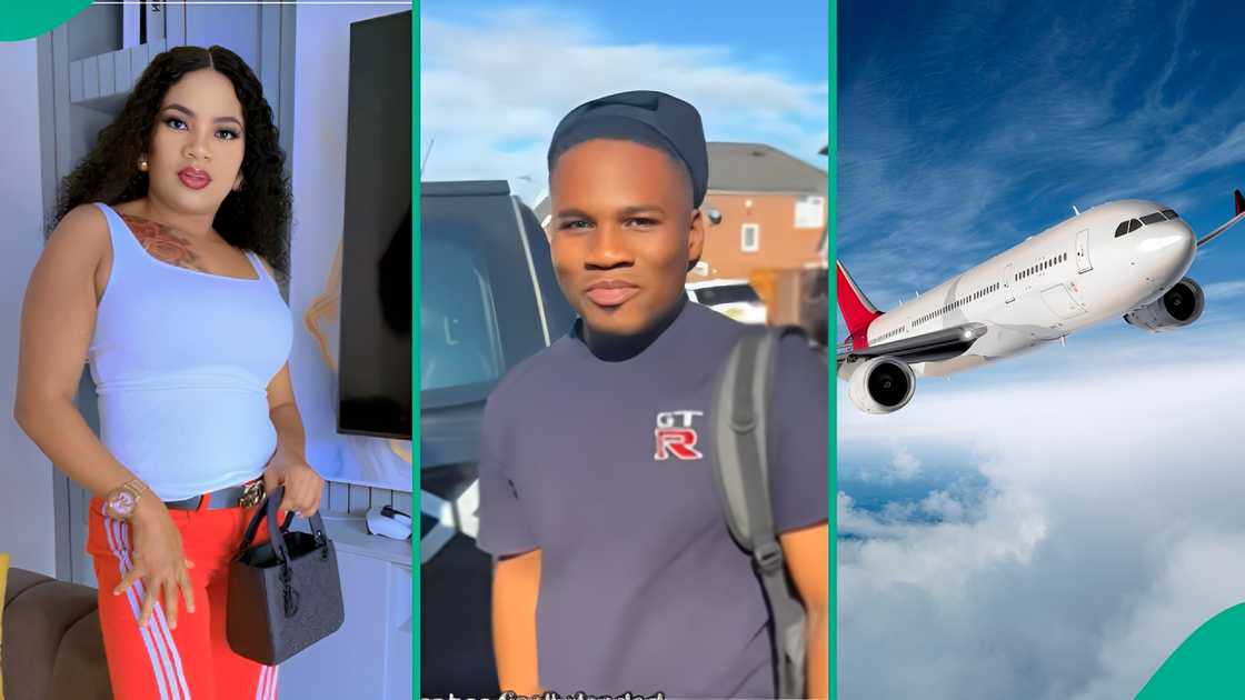 A Nigerian woman in the UK celebrates as she welcomes her brother abroad. A Nigerian woman in the UK celebrates as she welcomes her brother abroad.