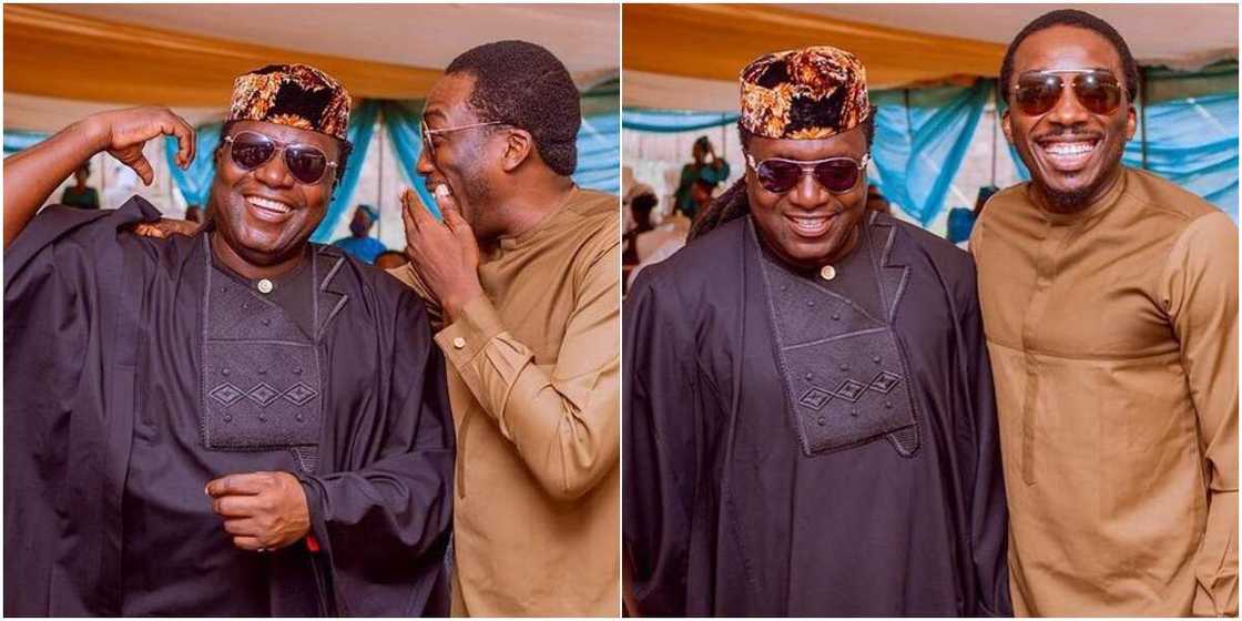Comedian Bovi and music mogul Steve Babaeko Comedian Bovi and music mogul Steve Babaeko