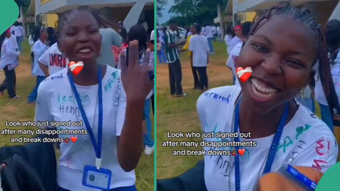 Lady graduates from Onabisi Onabanjo University.