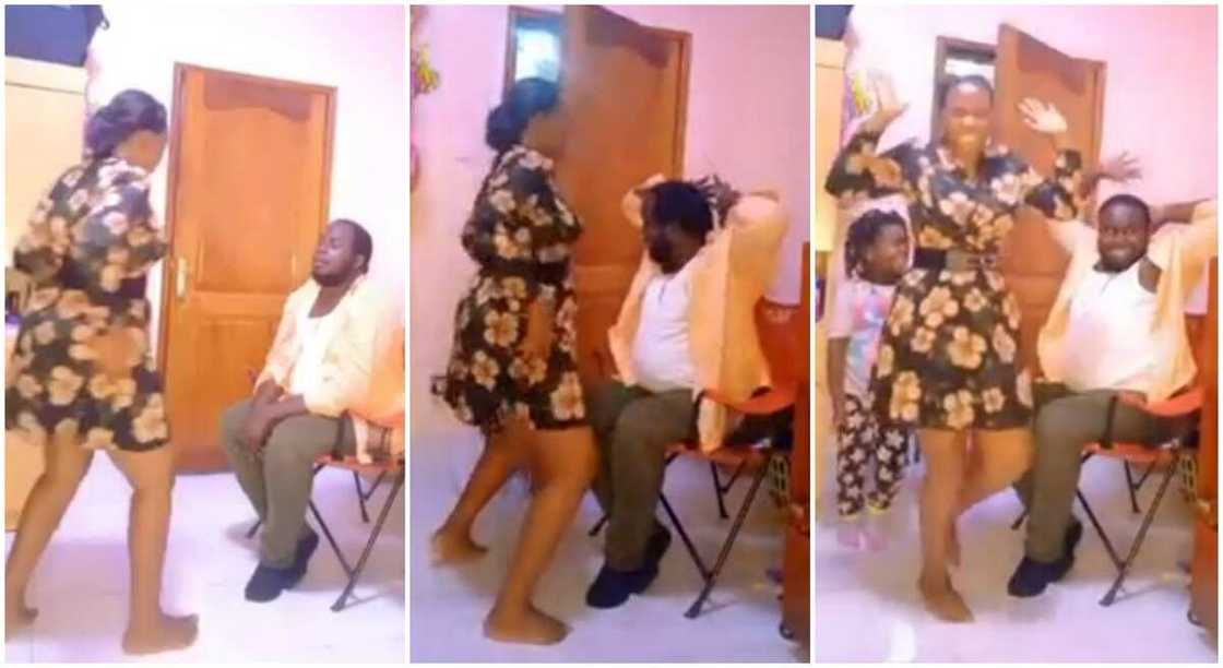 A wife and her husband prepared to have a nice time but their kids interrupted. A wife and her husband prepared to have a nice time but their kids interrupted.