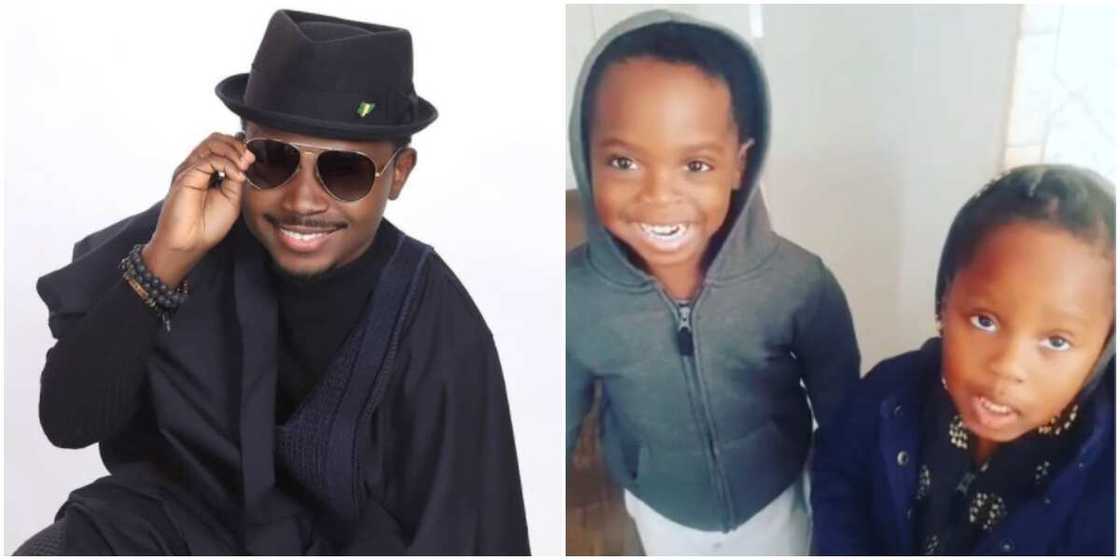 Comedian Teju Babyface and kids