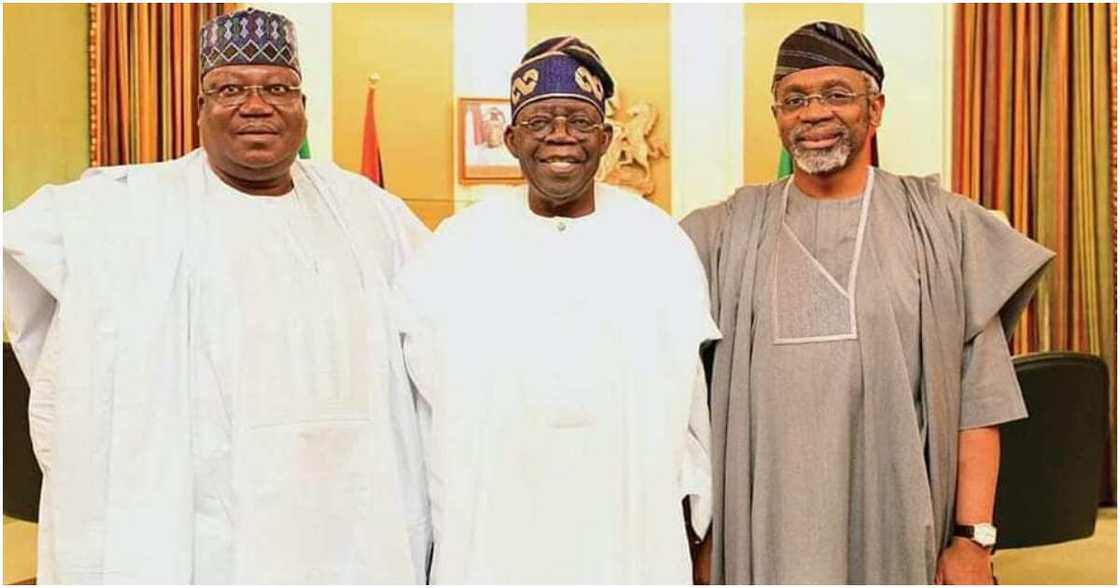President Bola Ahmed Tinubu, the President of the Senate, Sen. Ahmad Lawan, House of Reps Speaker Femi Gbajabiamila President Bola Ahmed Tinubu, the President of the Senate, Sen. Ahmad Lawan, House of Reps Speaker Femi Gbajabiamila